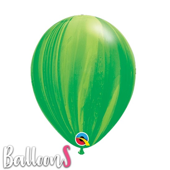 91539 12" Qualatex SuperAgate® Green Latex Balloon