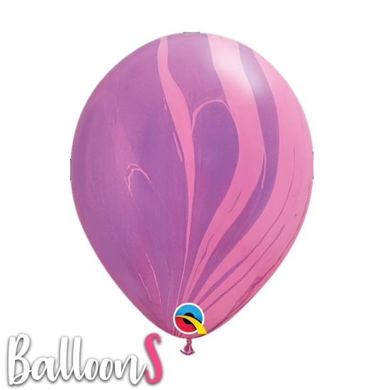 91543 12" Qualatex SuperAgate® Pink and Violet Latex Balloon
