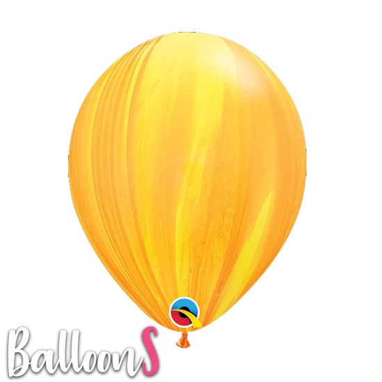 91541 12" Qualatex SuperAgate® Yellow and Orange Latex Balloon