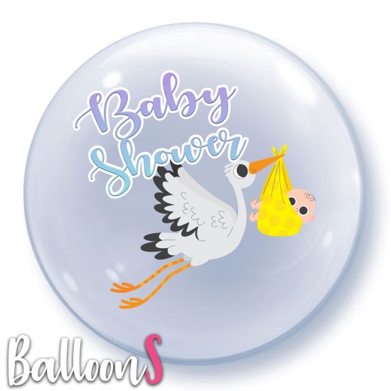 B01  New Born Baby with Bird Crystal Balloon