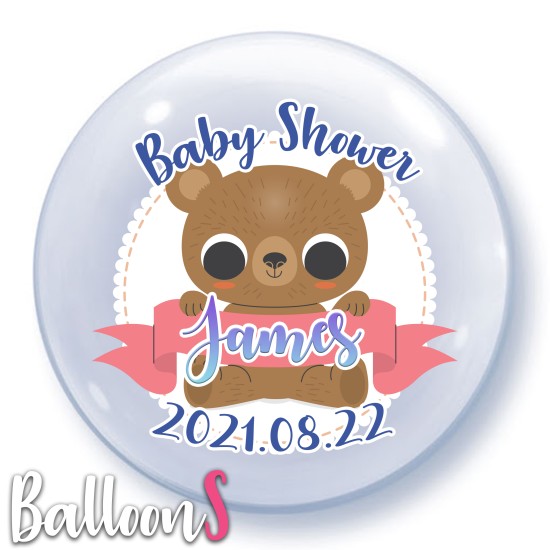 B03B Bear Baby Boy Bubble Balloon