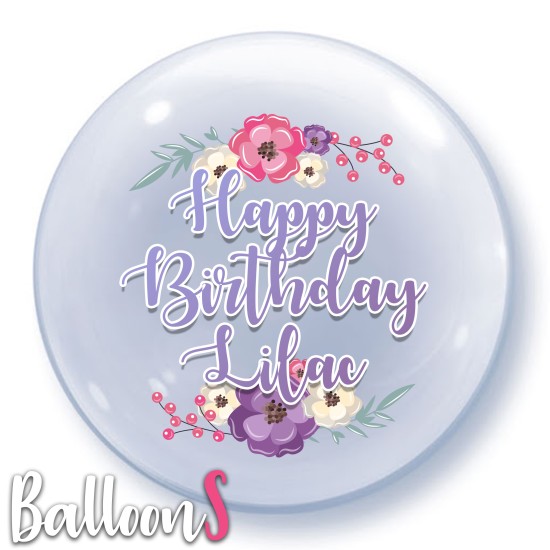 HB01 Lilac Birthday Bubble Balloon