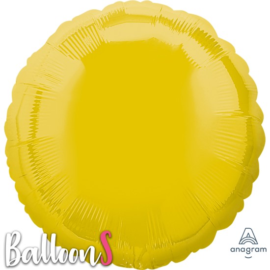 22442 18" Anagram Yellow Foil Circle Balloon