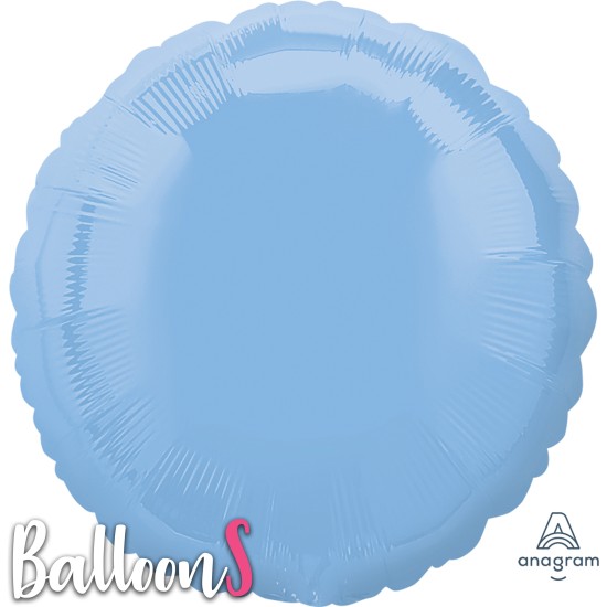 23005 18" Anagram Pastel Blue Foil Circle Balloon