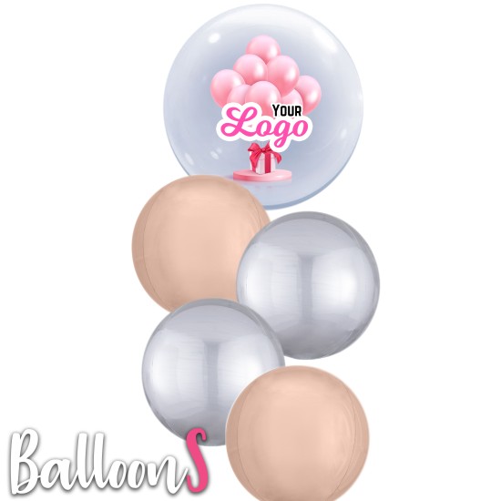 LB02A Logo Bubble Balloon Bouquet A (Floating around 3 weeks)