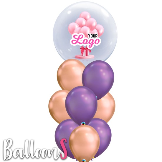 LB02D Logo Bubble Balloon Bouquet D (Floating around 8-12/ 24-72 Hours)