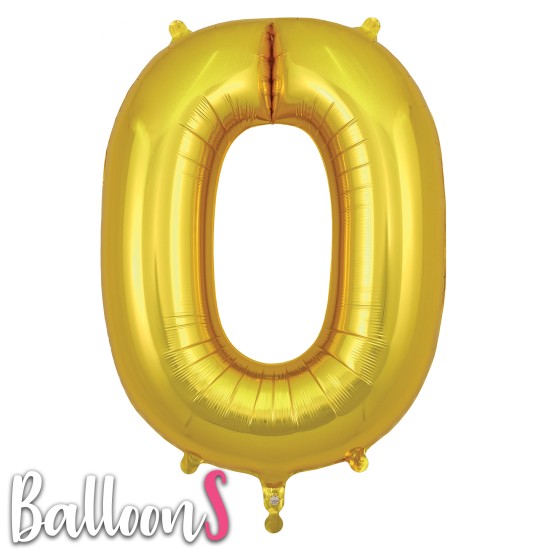 GN00   34" Gold Number Balloon 0