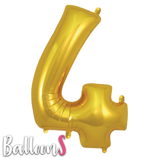 GN04   34" Gold Number Balloon 4