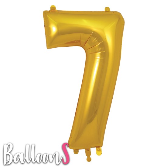 GN07   34" Gold Number Balloon 7
