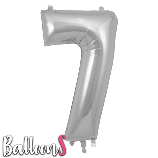 SN07   34" Silver Number Balloon 7
