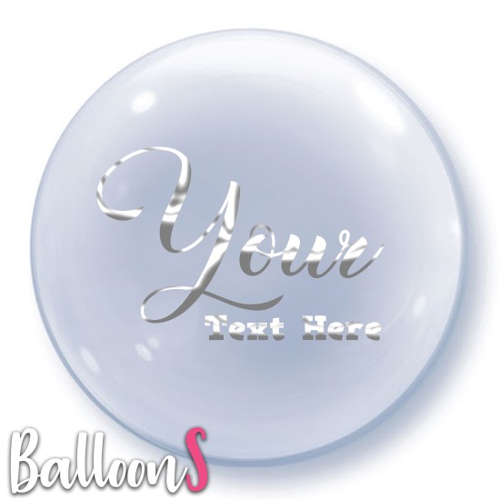 SC04 Silver Font Bubble Balloon
