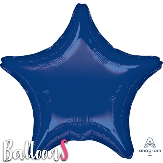 25284 18" Anagram Navy Blue Foil Star Balloon