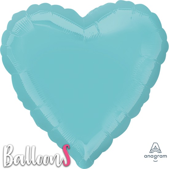 23015 18" Anagram Robin Egg Blue Foil Heart Balloon