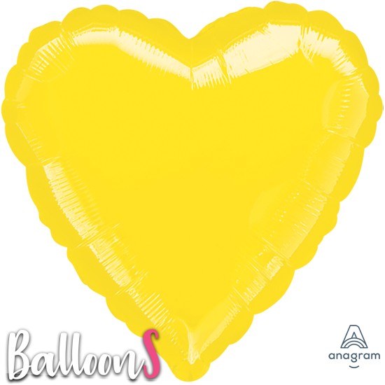 80049 18" Anagram Yellow Foil Heart Balloon